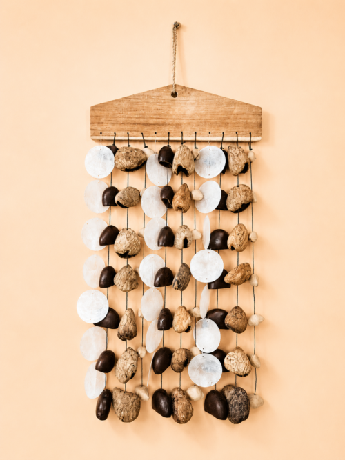 Natural Shell & Seed Wind Chime | Handcrafted Coastal Décor from Bali