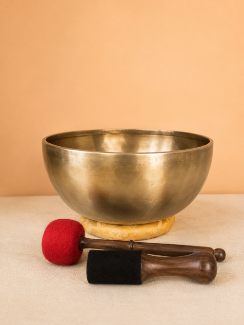 Hand Hammered Tibetan Singing Bowl – Note E, 10.75"