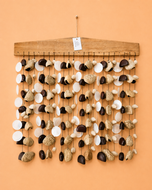 Natural Shell & Seed Wind Chime (Large) | Handcrafted Coastal Décor from Bali