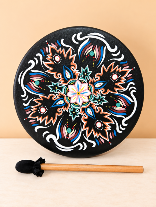 Hand-Painted Synthetic Frame Drum – 15.5" | Bali