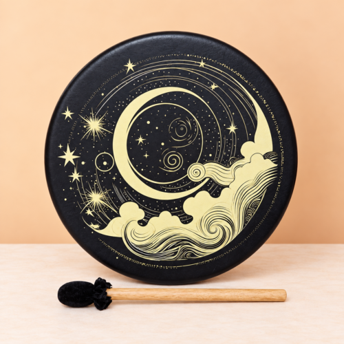 Celestial Moon Synthetic Frame Drum from Bali – 15.5"